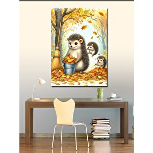 Kanvas Tablo Kirpi Ailesi 70x100 cm