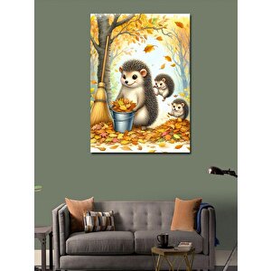 Kanvas Tablo Kirpi Ailesi 70x100 cm