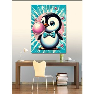 Kanvas Tablo Sakız Çiğneyen Penguen 100x140 cm