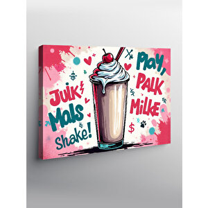 Kanvas Tablo Retro Milkshake Afişi 50x70 cm