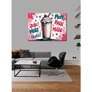 Kanvas Tablo Retro Milkshake Afişi 50x70 cm