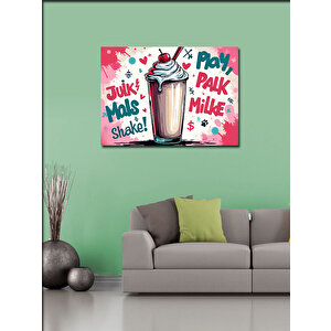 Kanvas Tablo Retro Milkshake Afişi 50x70 cm