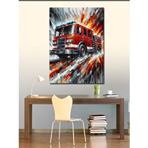 Kanvas Tablo Hızlı Yangın Kamyonu 50x70 cm