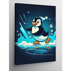 Kanvas Tablo Buzda Penguen 50x70 cm