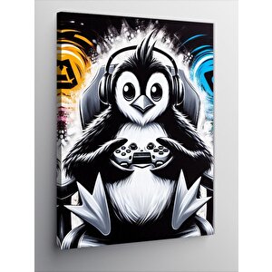 Kanvas Tablo Oyun Oynayan Penguen 70x100 cm