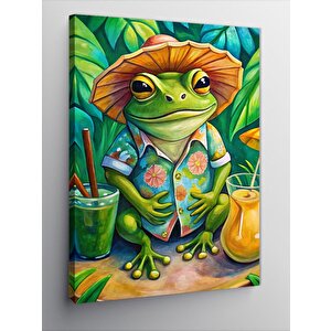 Kanvas Tablo Tropik Kurbağa Tatili 70x100 cm