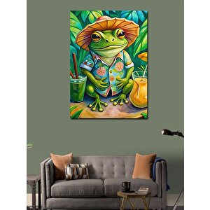 Kanvas Tablo Tropik Kurbağa Tatili 70x100 cm