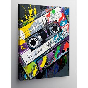 Kanvas Tablo Retro Kaset 70x100 cm