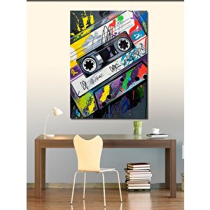Kanvas Tablo Retro Kaset 50x70 cm