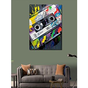 Kanvas Tablo Retro Kaset 50x70 cm