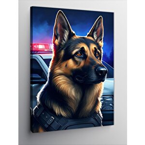 Kanvas Tablo Polis Köpeği 100x140 cm