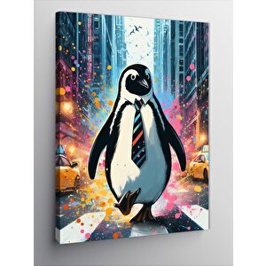 Kanvas Tablo Kravatlı Penguen 100x140 cm