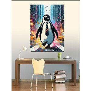 Kanvas Tablo Kravatlı Penguen 100x140 cm