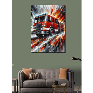 Kanvas Tablo İtfaiye Kamyonu 100x140 cm