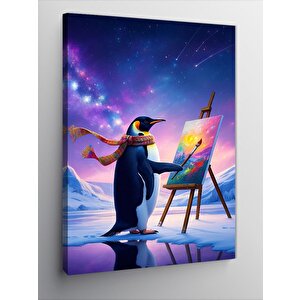 Kanvas Tablo Ressam Penguen 50x70 cm