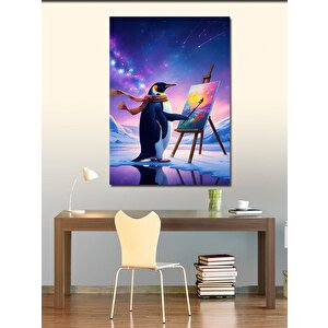 Kanvas Tablo Ressam Penguen 50x70 cm
