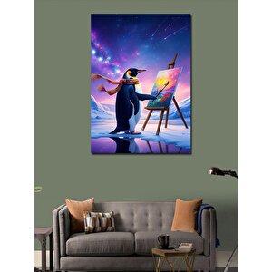 Kanvas Tablo Ressam Penguen 50x70 cm