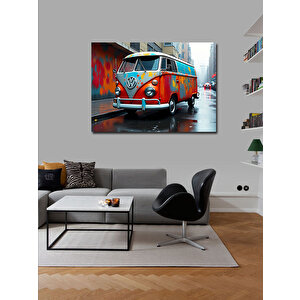 Kanvas Tablo Grafitili Volkswagen Minibüs 50x70 cm