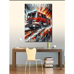 Kanvas Tablo İtfaiye Kamyonu 70x100 cm