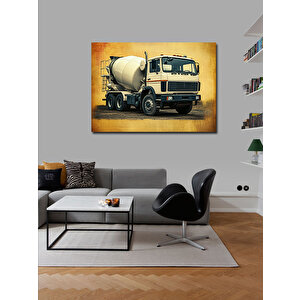 Kanvas Tablo Beton Mikser Kamyonu 50x70 cm