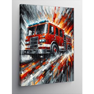 Kanvas Tablo İtfaiye Kamyonu 50x70 cm