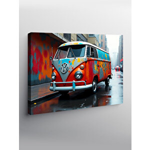 Kanvas Tablo Grafitili Volkswagen Minibüs 70x100 cm