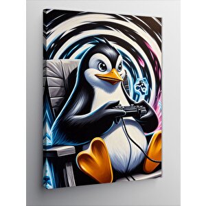 Kanvas Tablo Oyun Oynayan Penguen 50x70 cm