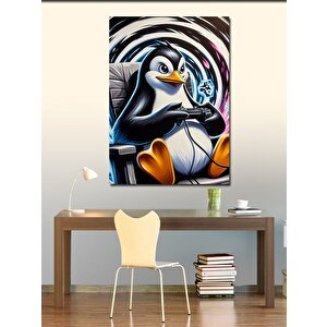 Kanvas Tablo Oyun Oynayan Penguen 50x70 cm