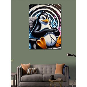 Kanvas Tablo Oyun Oynayan Penguen 50x70 cm