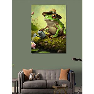 Kanvas Tablo Şapkalı Kurbağa 50x70 cm
