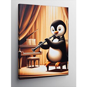 Kanvas Tablo Klarnet Ve Penguen 100x140 cm