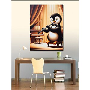 Kanvas Tablo Klarnet Ve Penguen 100x140 cm