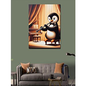 Kanvas Tablo Klarnet Ve Penguen 100x140 cm