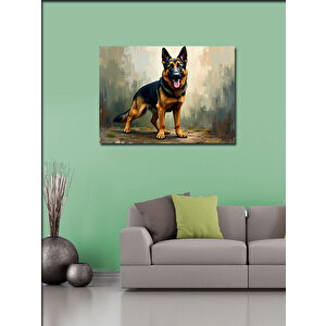 Kanvas Tablo Alman Çoban Köpeği Portresi 100x140 cm