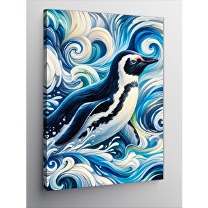Kanvas Tablo Dalgalar Arasında Penguen 100x140 cm