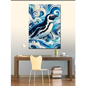 Kanvas Tablo Dalgalar Arasında Penguen 100x140 cm