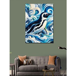 Kanvas Tablo Dalgalar Arasında Penguen 100x140 cm