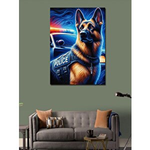 Kanvas Tablo Polis Köpeği 100x140 cm