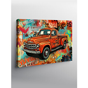 Kanvas Tablo Retro Kamyon Grafiti 70x100 cm