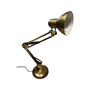 Akrobat Masa Lambası 360° Hareketli Masa Üstü Noas Münih Eskitme Bronz Çalışma Masası Lambası + Led Ampul