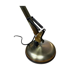 Akrobat Masa Lambası 360° Hareketli Masa Üstü Noas Münih Eskitme Bronz Çalışma Masası Lambası + Led Ampul