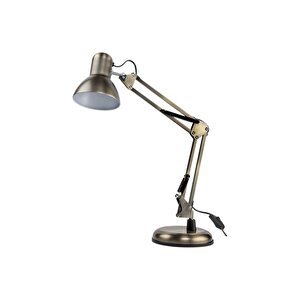 Akrobat Masa Lambası 360° Hareketli Masa Üstü Noas Münih Eskitme Bronz Çalışma Masası Lambası + Led Ampul