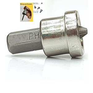 Alçıpan Vidalama Matkap Ucu Ph2 X25 S2 Çeliği Şapkalı Sınırlayıcı Bits Ucu 3 Adet Stoplu Yıldız Uç