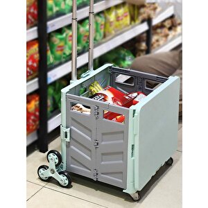 Germany Style Katlanabilen Merdiven Çıkabilen Pazar Ve Market Alışveriş Arabası 40 Kg