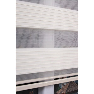 Krem Geniş Plise Zebra Stor Güneşlik Perde 120x200 cm