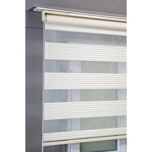 Krem Geniş Plise Zebra Stor Güneşlik Perde 80x200 cm