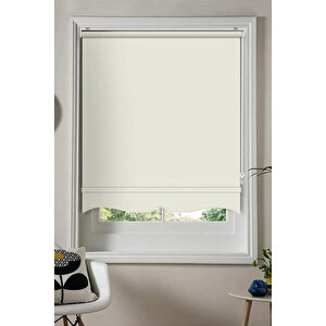 Düz Stor Perde Krem Kırık Beyaz Modern Güneşlik Stor Perde 200x220 cm