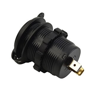 Se-2406 Su Geçirmez Kapaklı 12-24v Çift Usb Tekne Araba Şarj Soketi 2'li 5v/1a - 5v/2.1a Usb Şarj