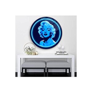 Neon Görünümlü Marilyn Monroe Cam Tablo | Hediyelik, Dekoratif, Ofis, Mutfak 50x50 cm