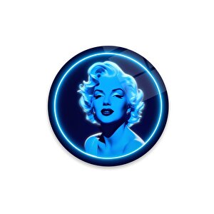 Neon Görünümlü Marilyn Monroe Cam Tablo | Hediyelik, Dekoratif, Ofis, Mutfak 80x80 cm